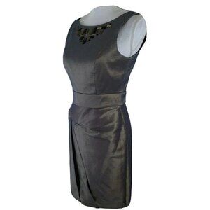 Max And Cleo ~Woman Size 4~Silver/Gold Cocktail/Party Dress Sleeveless Stretch.